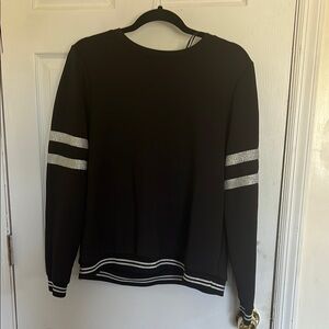 Forever 21 Plus Black Cyberpunk Blouse with Silver Crochet Lining